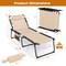 Adjustable 4-Position Folding Lounge Chaise with Backrest and Footrest